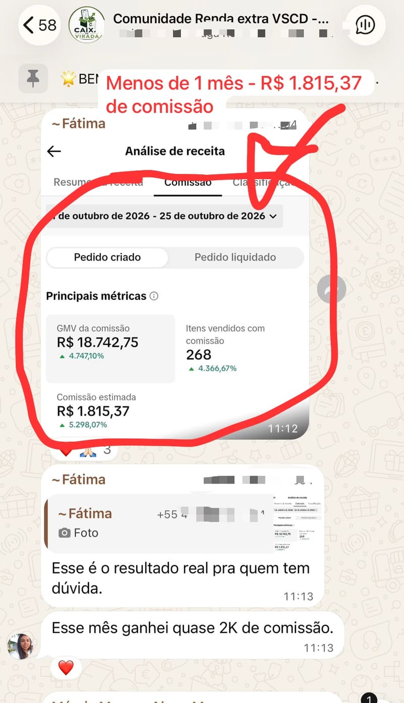🏆 R$ 1.815,37 DE COMISSÃO EM MENOS DE 1 MÊS