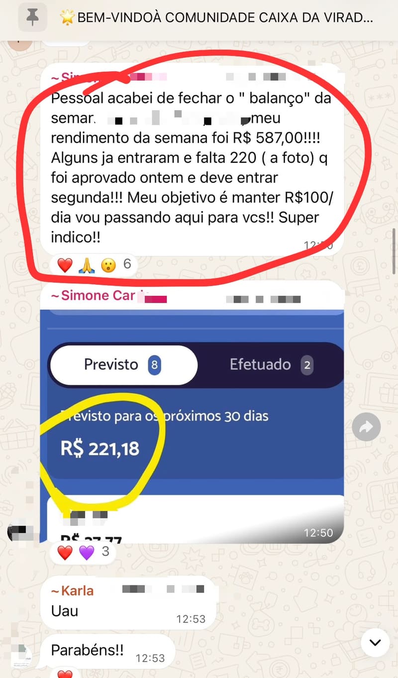 📊 R$ 587,00 NO BALANÇO DA SEMANA