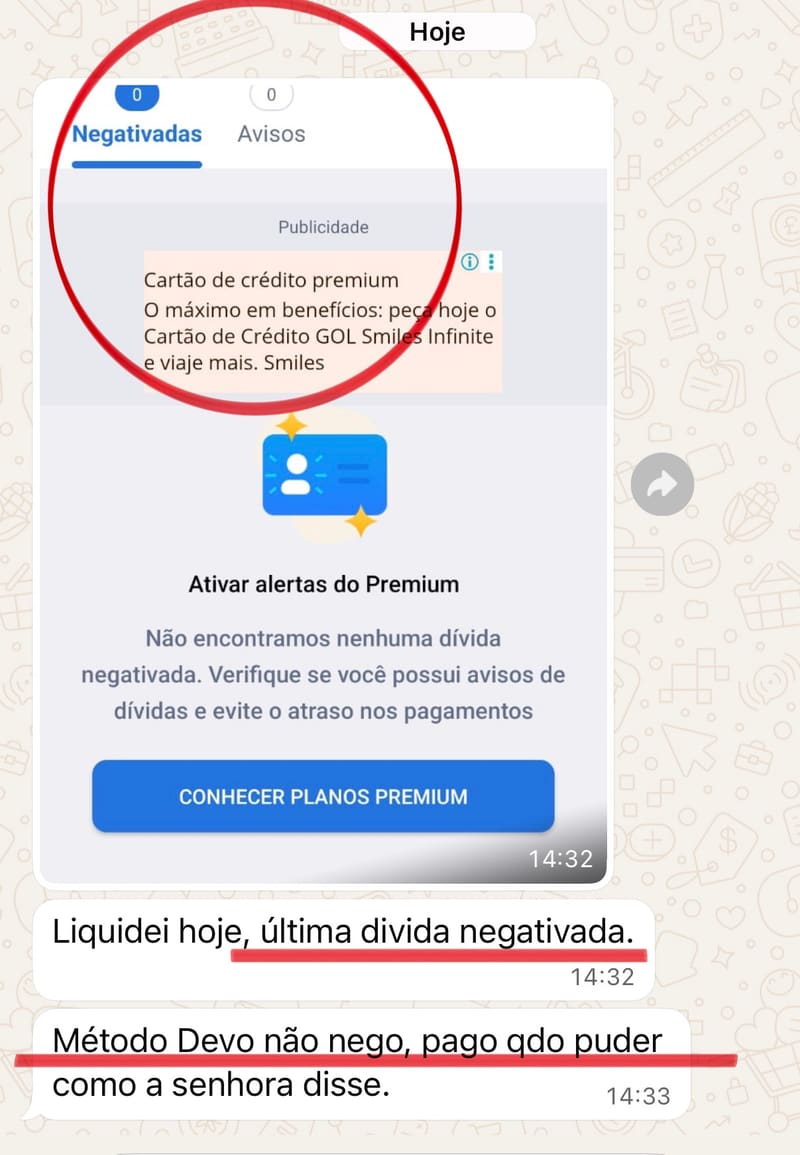 ✅ ÚLTIMA NEGATIVADA
