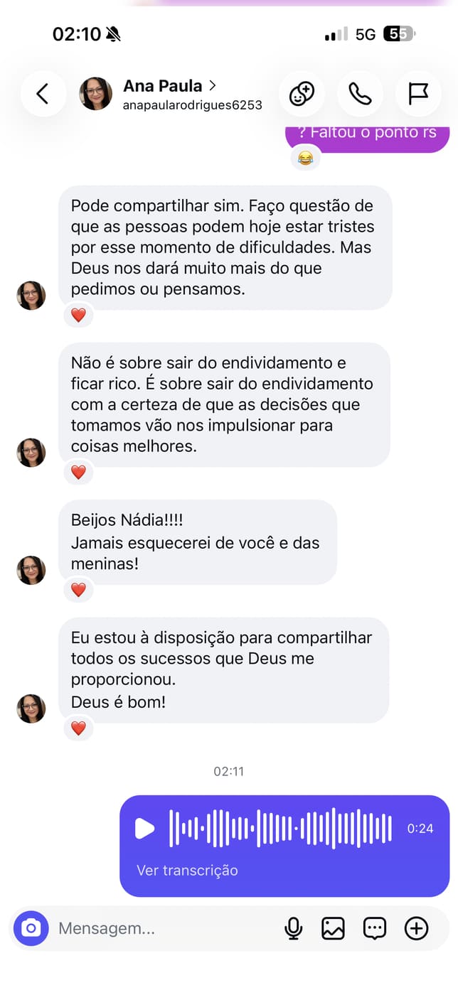 💬 ANA PAULA - GRATIDÃO