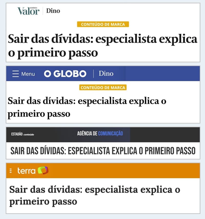 Nádia Pace no Valor Econômico, O Globo, Estadão e Terra: sair das dívidas, especialista explica o primeiro passo