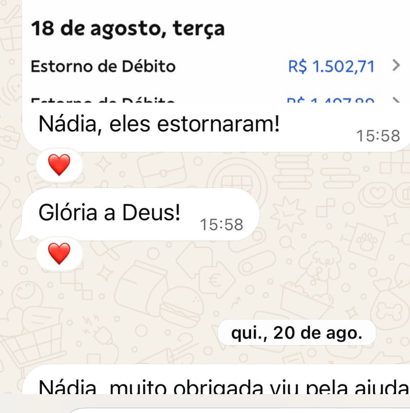 💸 ESTORNO DE R$ 1.502,71