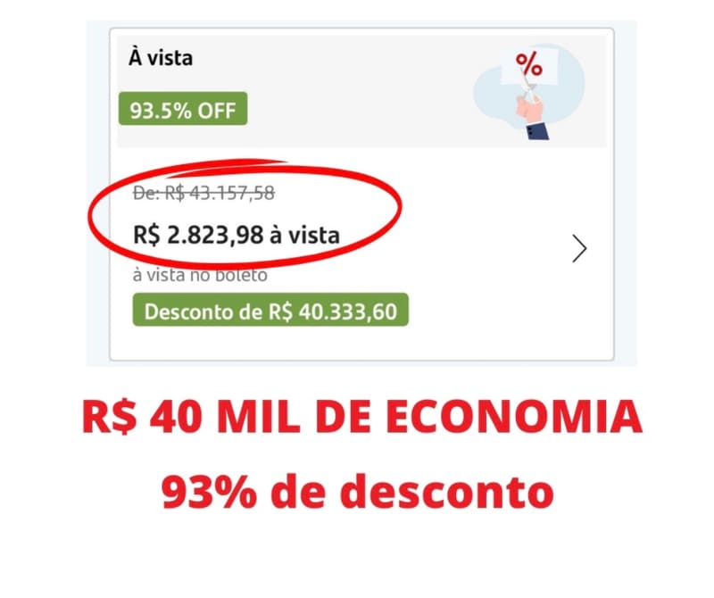 💰 DE R$ 43.157,58 POR R$ 2.823,98