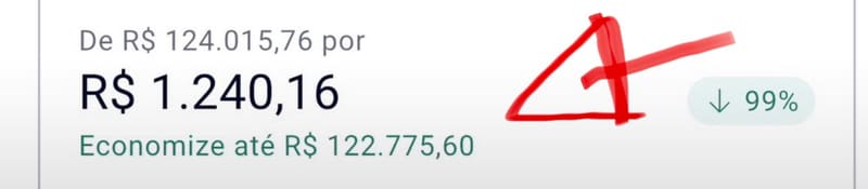 💎 DE R$ 124.015,76 POR R$ 1.240,16