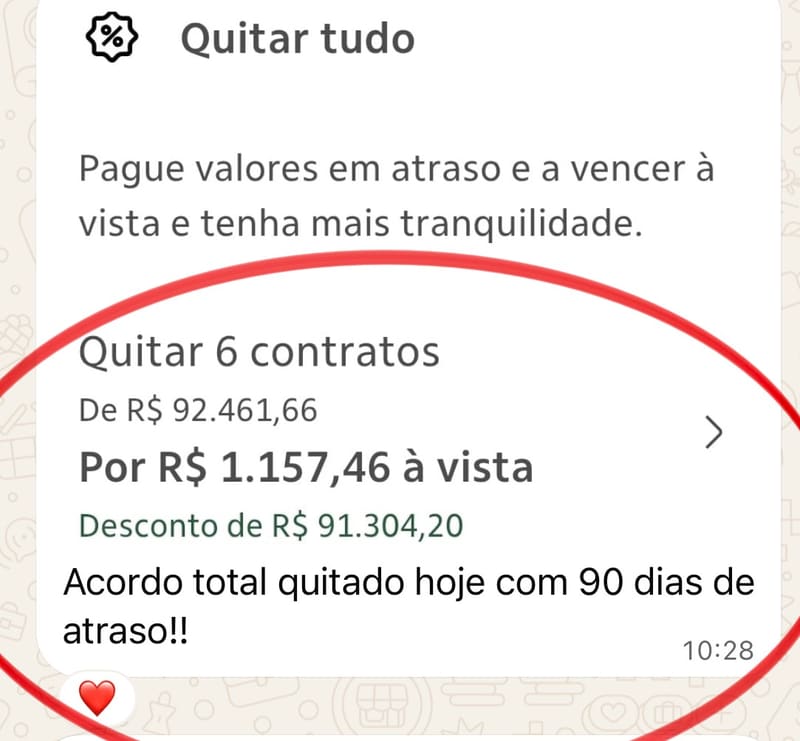 ✅ QUITAR TUDO: R$ 1.157,46 À VISTA
