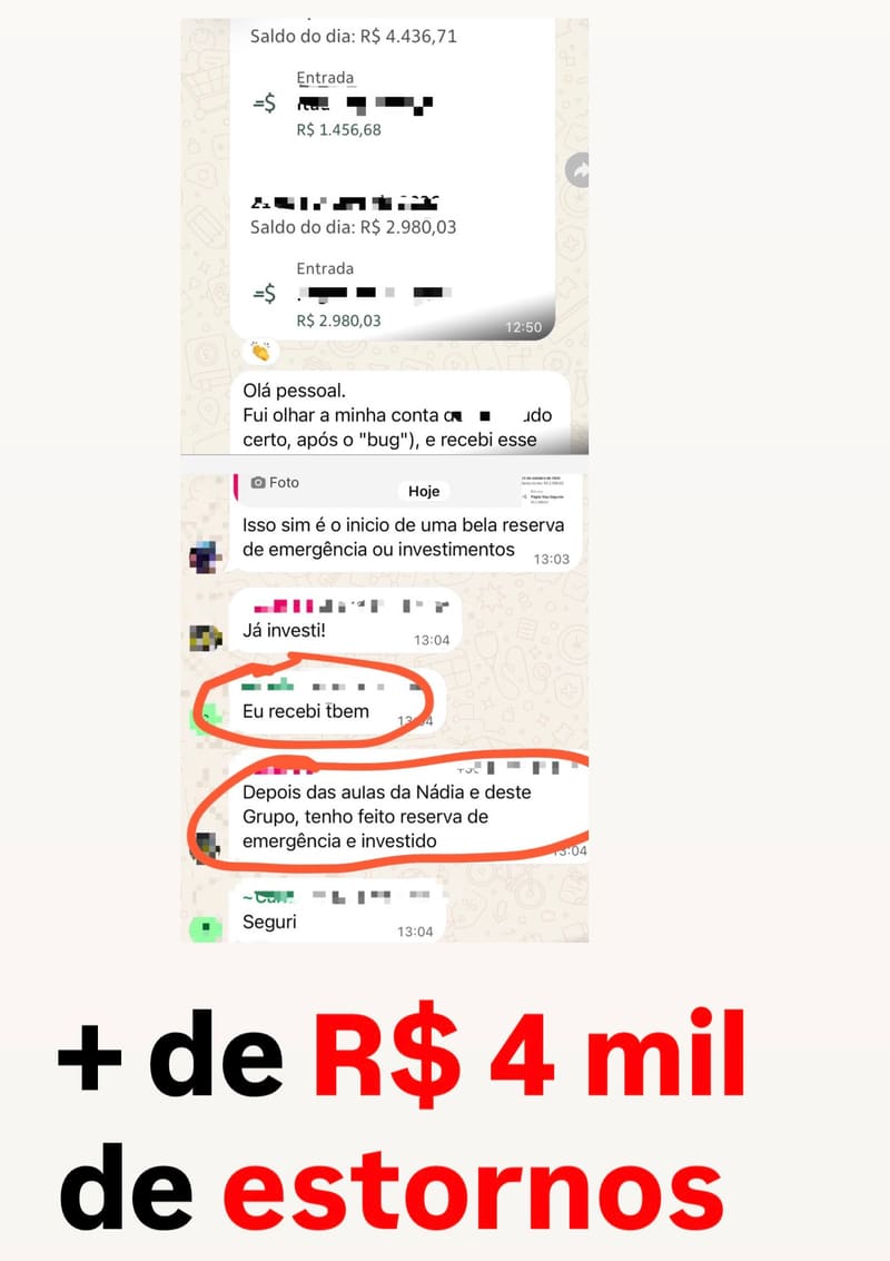 💳 MAIS DE R$ 4 MIL DE ESTORNOS NUM GRUPO SÓ