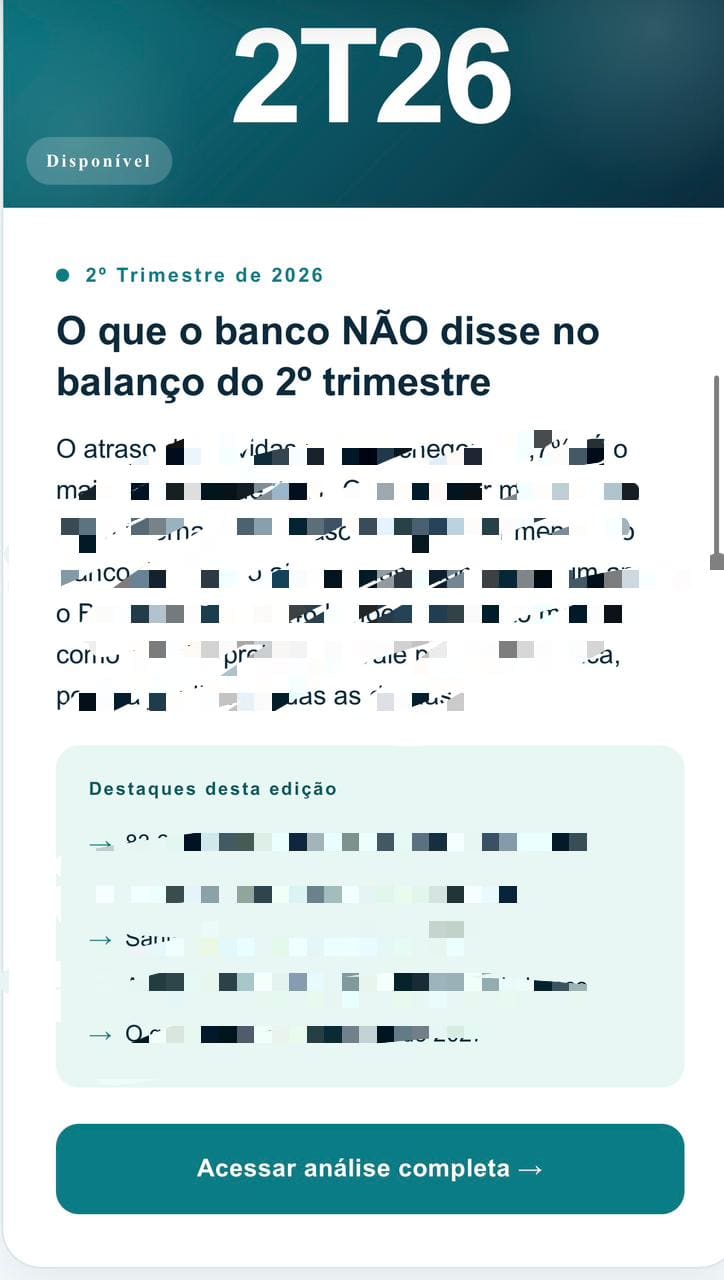 📊 ANÁLISE TRIMESTRAL DOS BANCOS