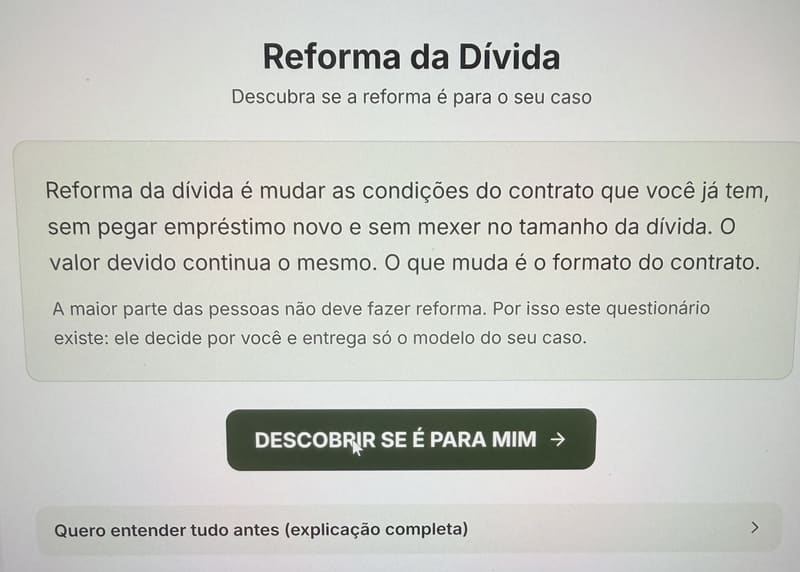 🔧 REFORMA DA DÍVIDA
